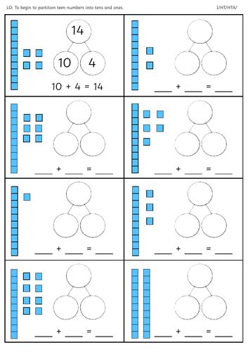 partitioning worksheets year 1.